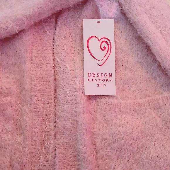 LIKE WEARING a CLOUD! NWT Design History Girls Feather-Knit Open Cardigan, Med. - Picture 5 of 12